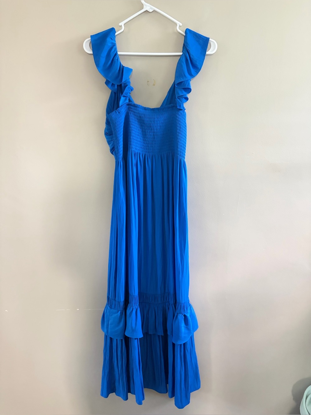 RAMY BROOK NELLY PLUNGE V-NECK BLUE RUFFLE TIERED DRESS SZ XS NWT - Picture 10 of 11